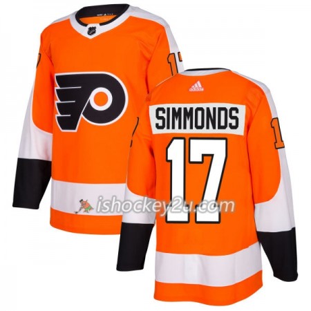 Mænd NHL Philadelphia Flyers Trøje Wayne Simmonds 17 Adidas 2017-2018 Orange Authentic